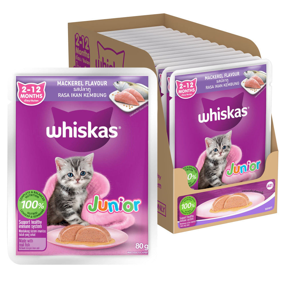 whiskas-junior-mackeral-flavour-kitten-2-12-months-cat-wet-food 14x80g
