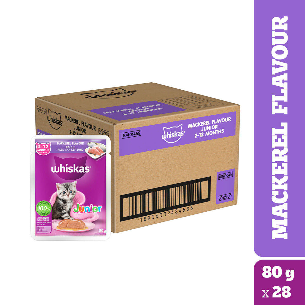 whiskas-junior-mackeral-flavour-kitten-2-12-months-cat-wet-food 28x80g
