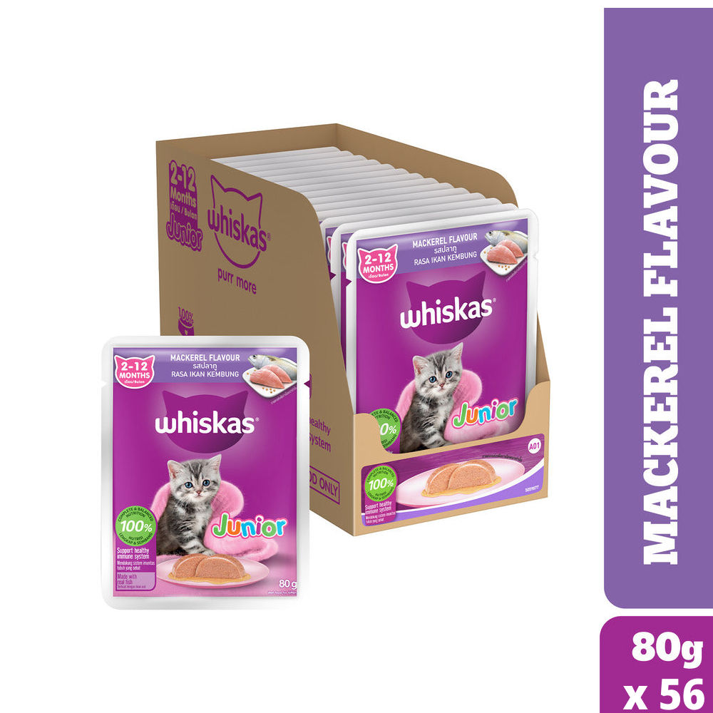 whiskas-junior-mackeral-flavour-kitten-2-12-months-cat-wet-food 56x80g