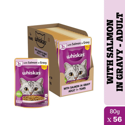 whiskas-salmon-in-gravy-meal-adult-cat-wet-food-80g 56x80g