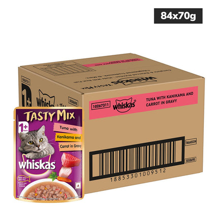 Whiskas Tuna with Kanikama And Carrot in Gravy Tasty Mix Adult Cat Wet Food — image 6