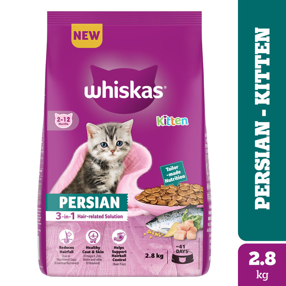 Whiskas (2 to 12 months) Persian Kitten Cat Dry Food — in use