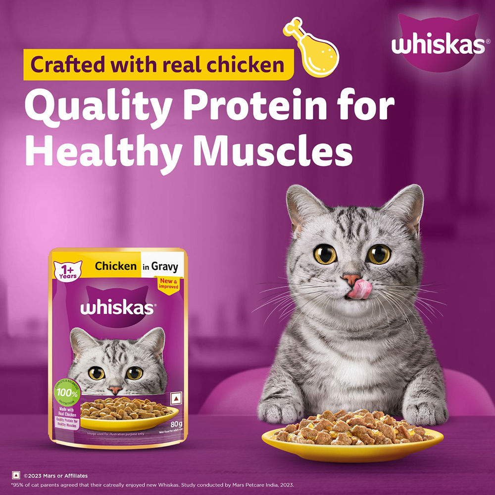 Whiskas Chicken in Gravy Adult Cat Wet Food — in use