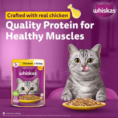 Whiskas Chicken in Gravy Adult Cat Wet Food — in use
