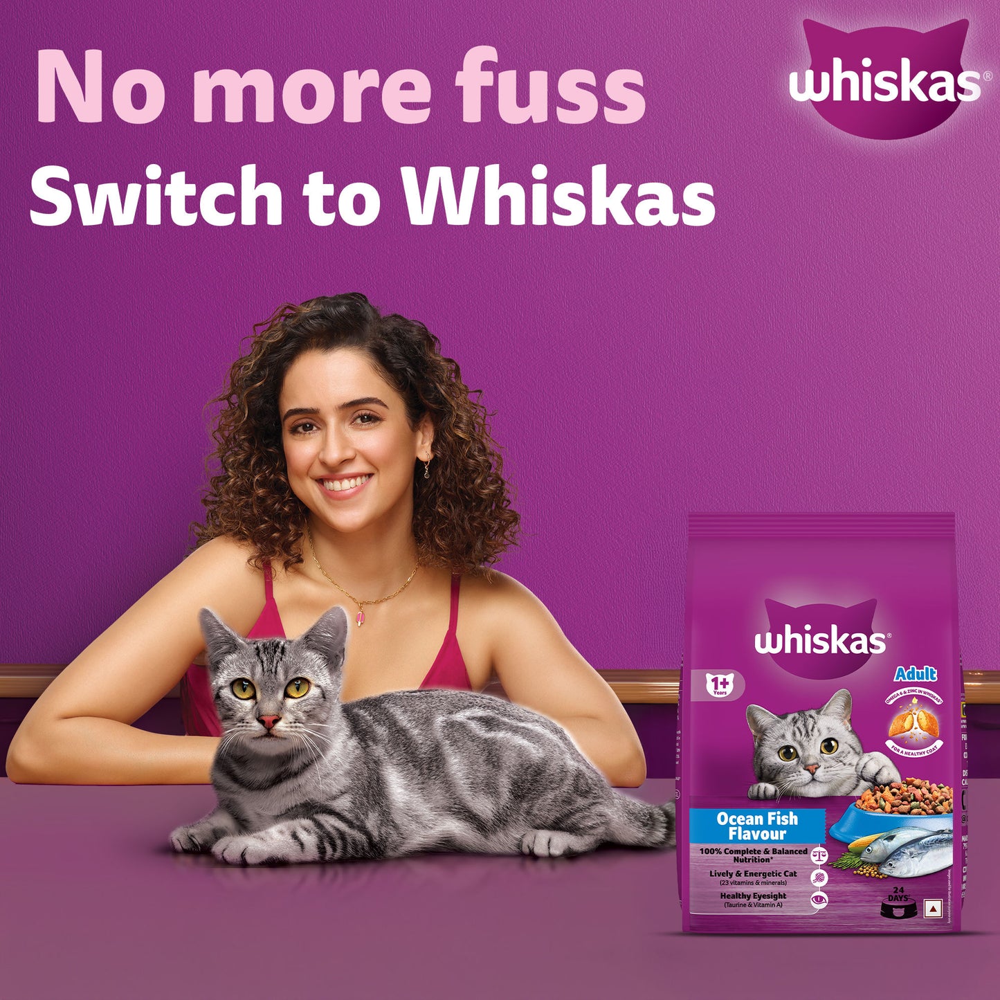 Whiskas Ocean Fish Flavour Adult Cat Dry Food — in use