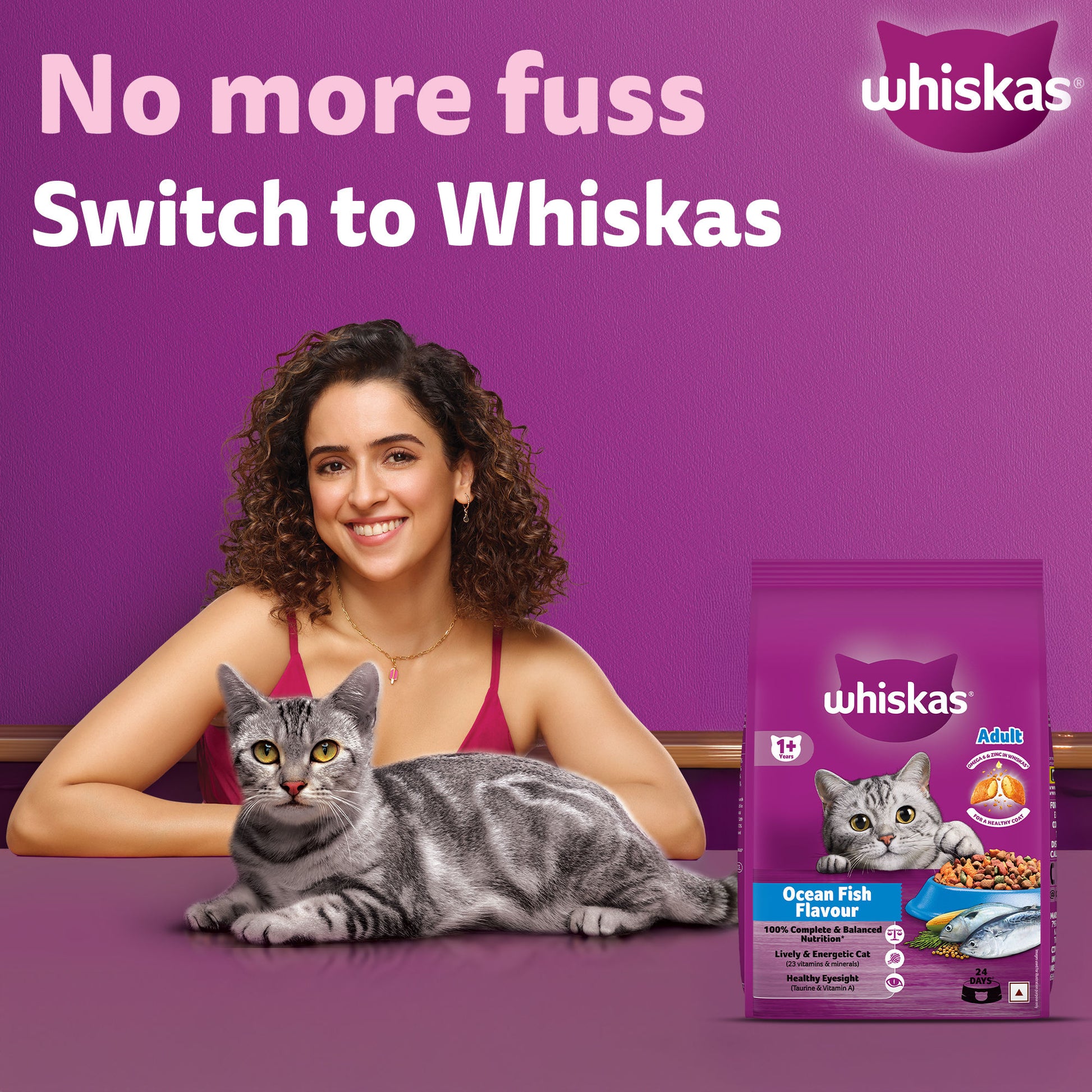 Whiskas Ocean Fish Flavour Adult Cat Dry Food — in use