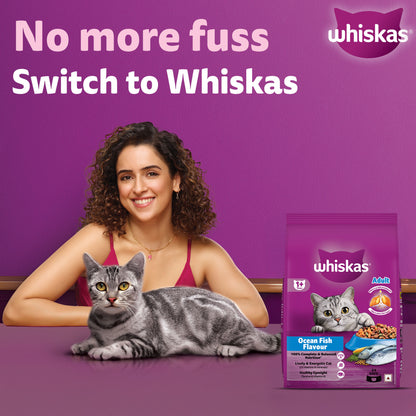 Whiskas Ocean Fish Flavour Adult Cat Dry Food — in use