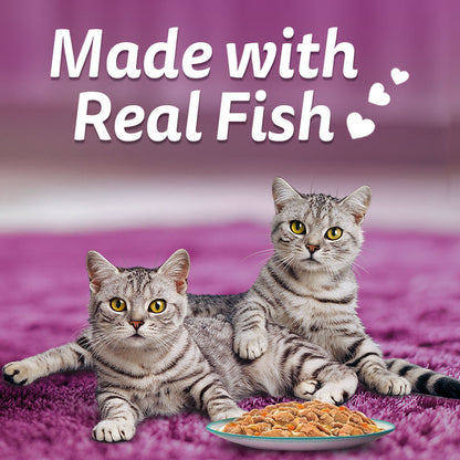 Whiskas Seafood Cocktail With Wakame Seaweed in Gravy Tasty Mix Adult Cat Wet Food — back view