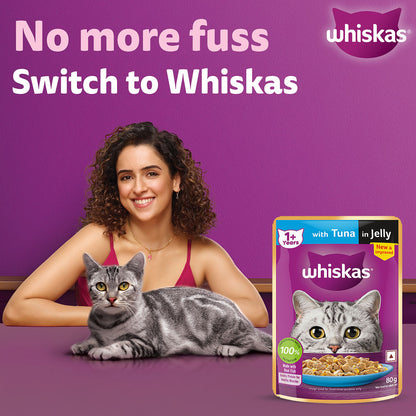 Whiskas Tuna in Jelly Meal Adult Cat Wet Food — side view