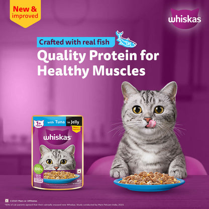 Whiskas Tuna in Jelly Meal Adult Cat Wet Food — in use