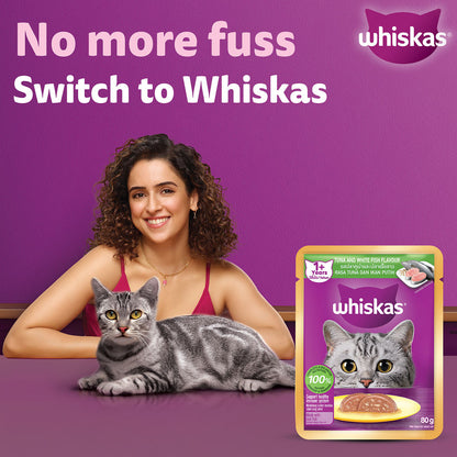 Whiskas Tuna & White Fish Adult (1+ Years) Cat Wet Food — side view
