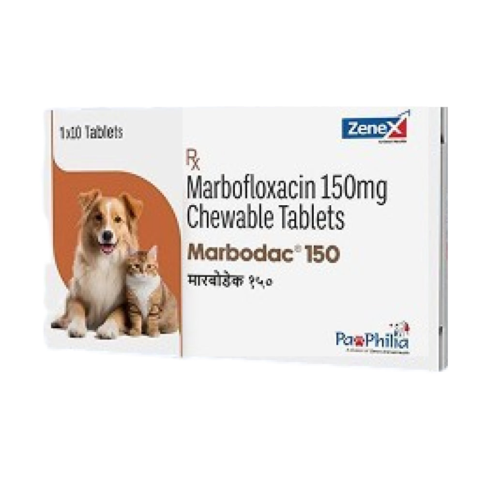 Zenex Marbodac 150mg (Marbofloxacin) Tablets for Dogs and Cats — side view