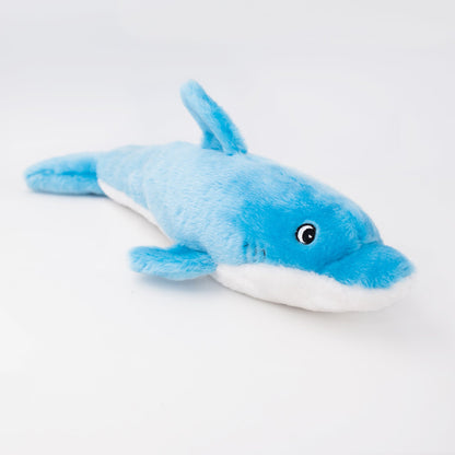 Zippy Paws Dolphin Jigglerz Plush Toy for Dogs — side view