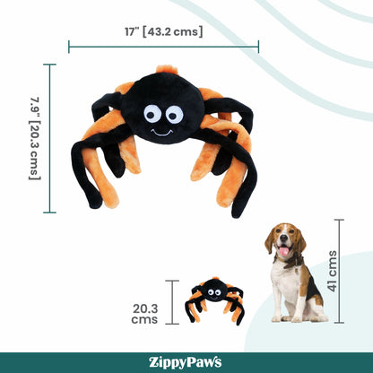 Zippy Paws Halloween Spider Grunterz Plush Toy for Dogs — side view