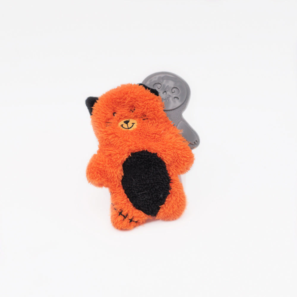 Zippy Paws Halloween Zombie Cat Bonez Plush Toy for Dogs — side view