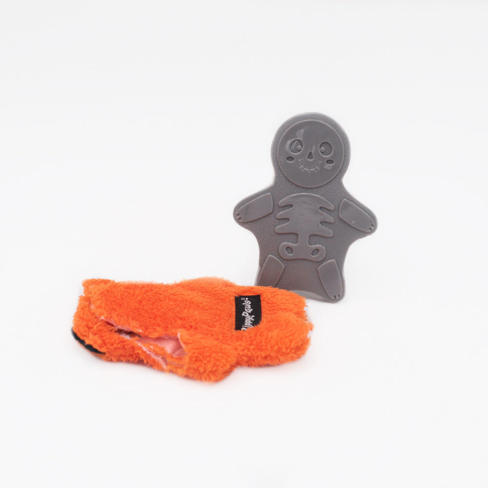Zippy Paws Halloween Zombie Cat Bonez Plush Toy for Dogs — back view