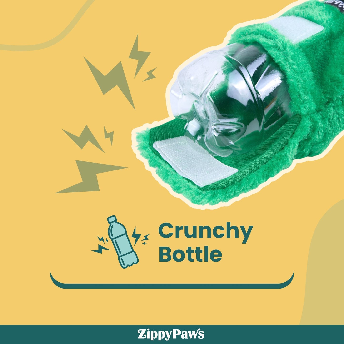 Zippy Paws Happy Hour Champagne Crusherz Plush Toy for Dogs — detail shot