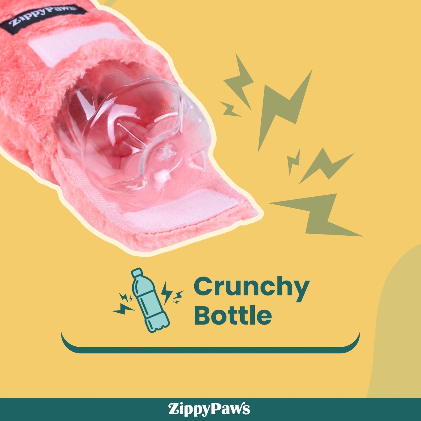 Zippy Paws Happy Hour Rose Crusherz Plush Toy for Dogs — detail shot