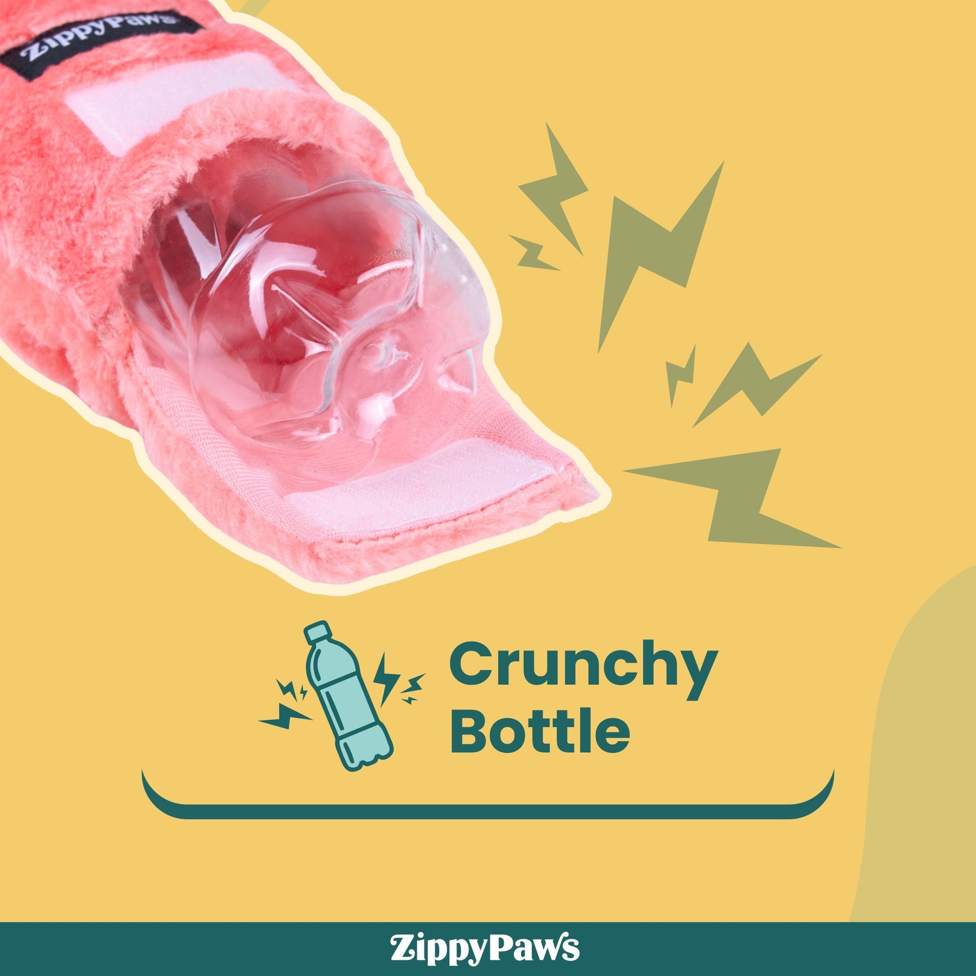 Zippy Paws Happy Hour Rose Crusherz Plush Toy for Dogs — detail shot