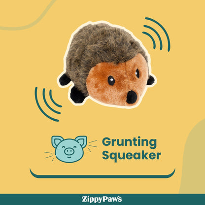 Zippy Paws Hedgehog Grunterz Plush Toy for Dogs — side view