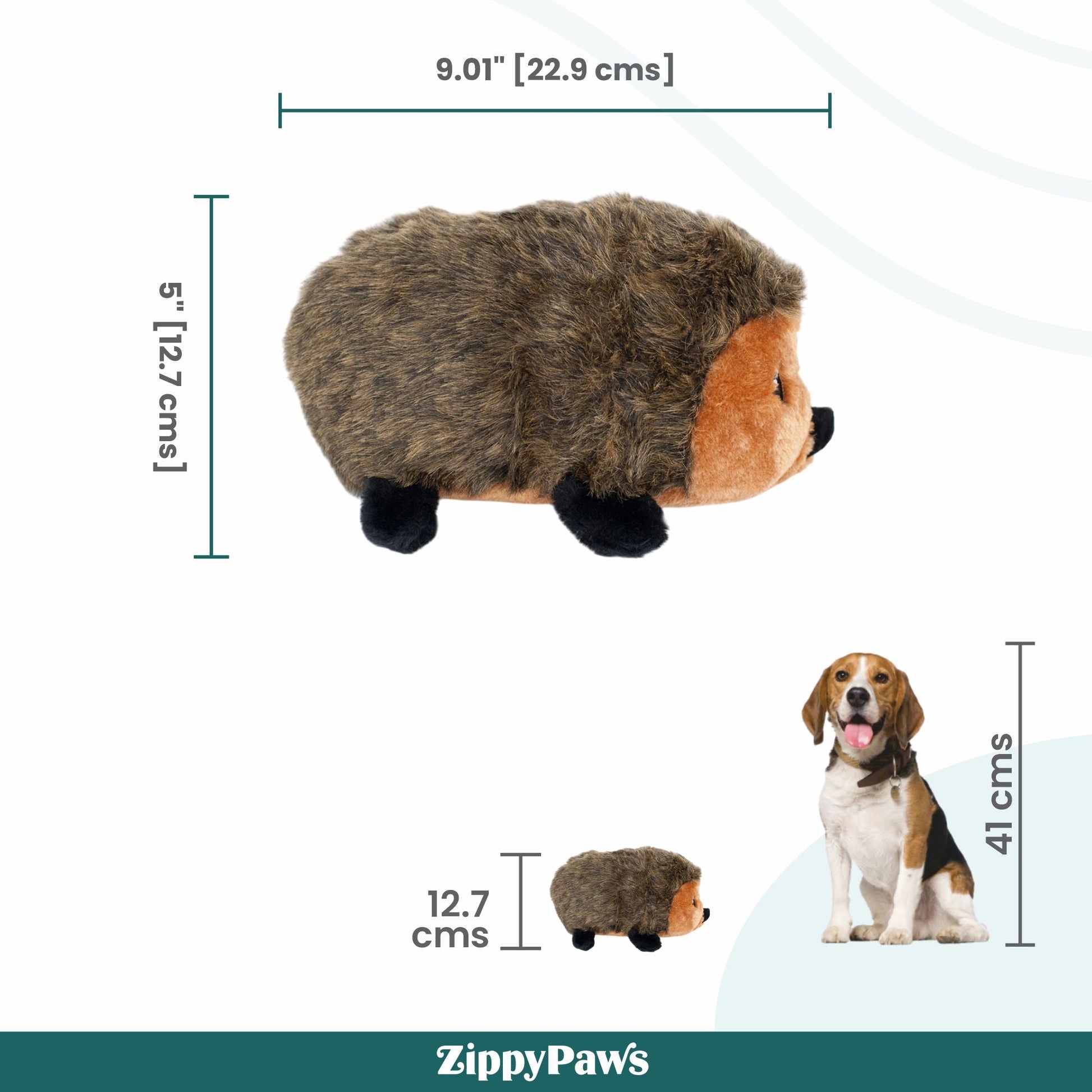 Zippy Paws Hedgehog Grunterz Plush Toy for Dogs — back view