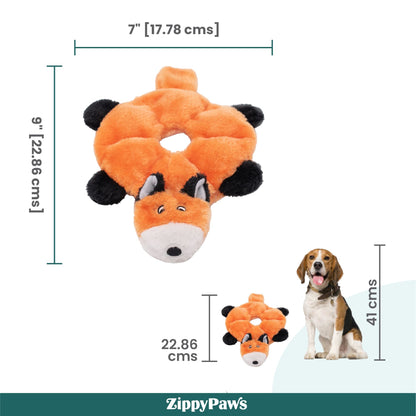 Zippy Paws Loopy Fox Plush Toy for Dogs — side view