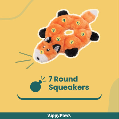 Zippy Paws Loopy Fox Plush Toy for Dogs — back view
