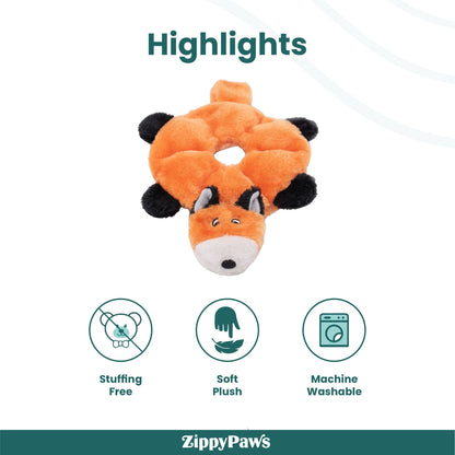 Zippy Paws Loopy Fox Plush Toy for Dogs — detail shot