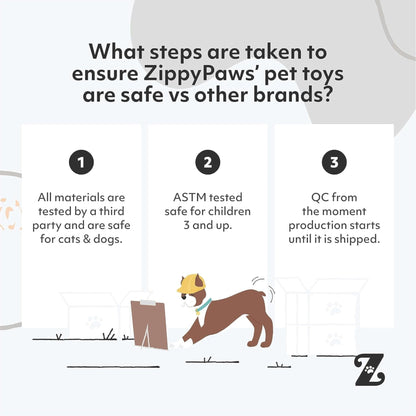 Zippy Paws Loopy Fox Plush Toy for Dogs — in use