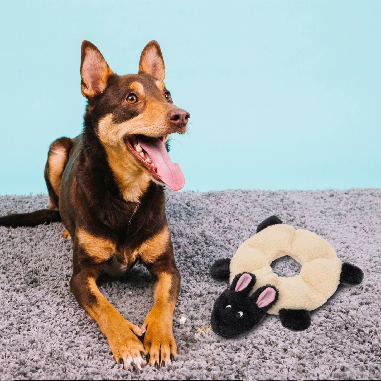Zippy Paws Loopy Sheep Plush Toy for Dogs — back view