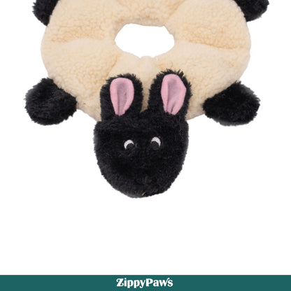 Zippy Paws Loopy Sheep Plush Toy for Dogs — detail shot