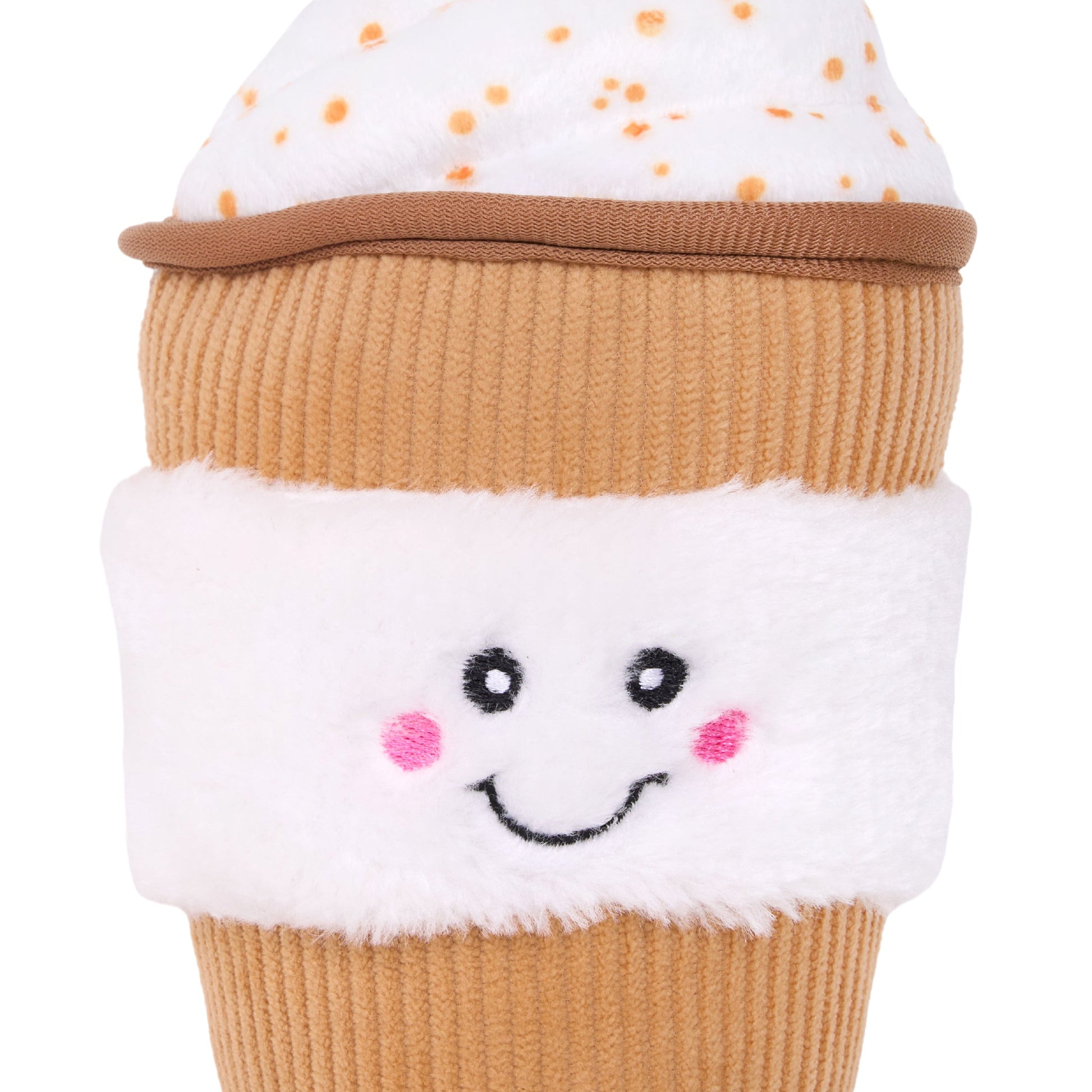 Zippy Paws NomNomz Puppaccino Plush Toy for Dogs — detail shot