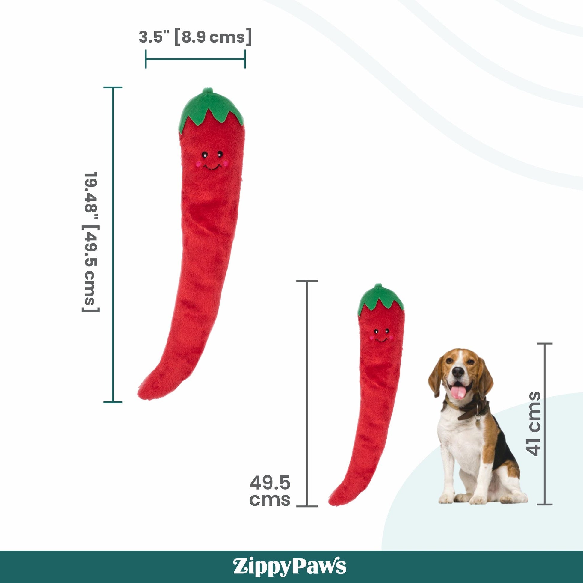 Zippy Paws Pepper Jigglerz Plush Toy for Dogs — back view