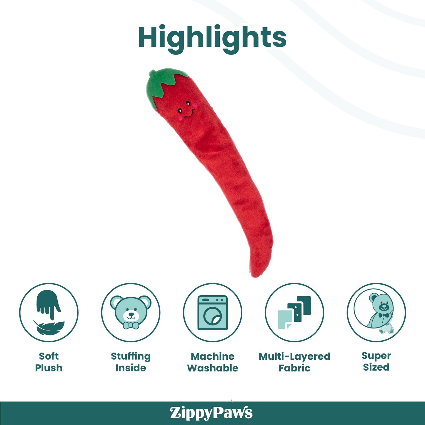 Zippy Paws Pepper Jigglerz Plush Toy for Dogs — in use