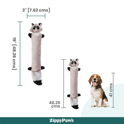Zippy Paws Raccoon Jigglerz Plush Toy for Dogs — back view