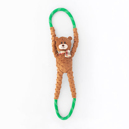 Zippy Paws Ropetugz Bear Plush Toy For Dogs