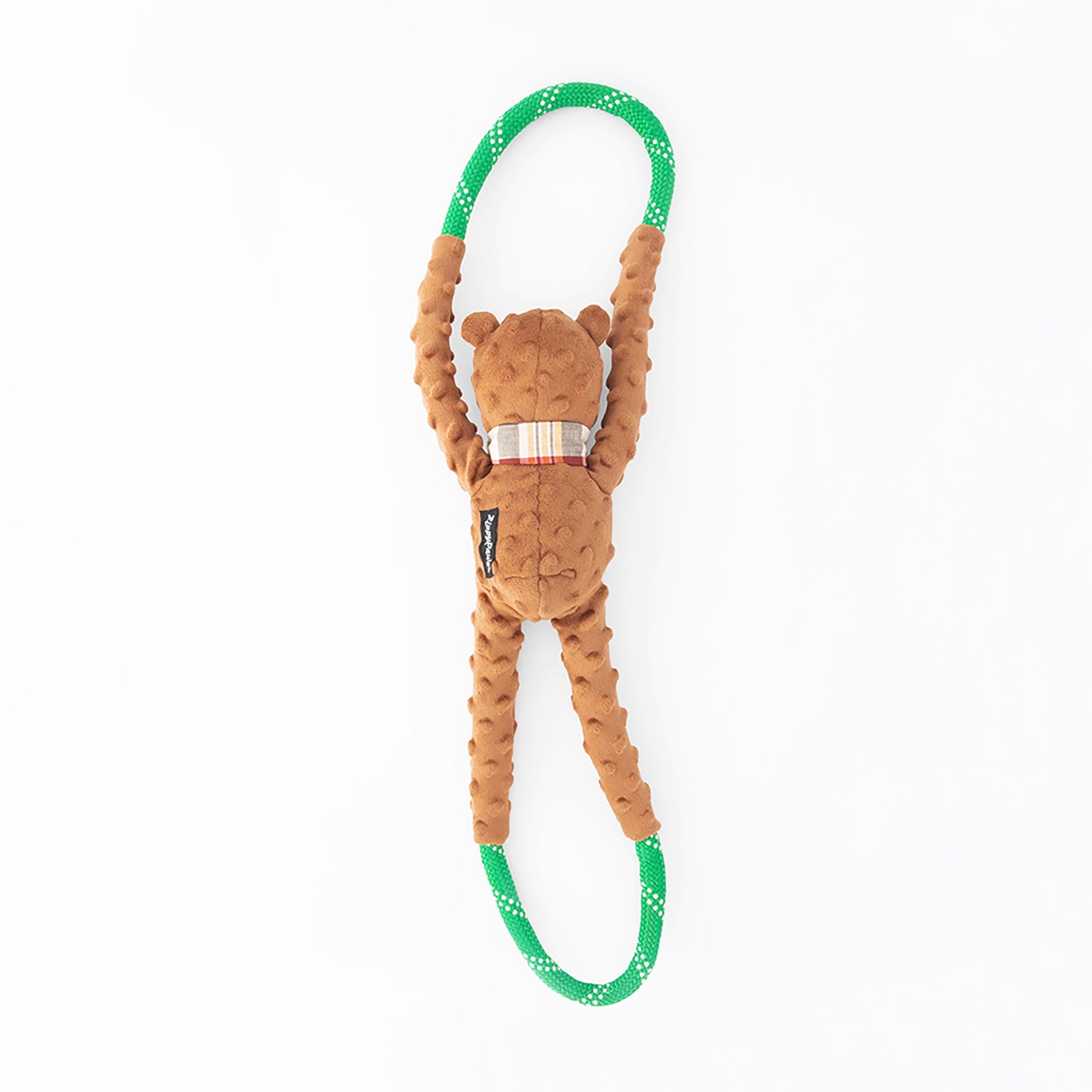 Zippy Paws RopeTugz Bear Plush Toy for Dogs — side view