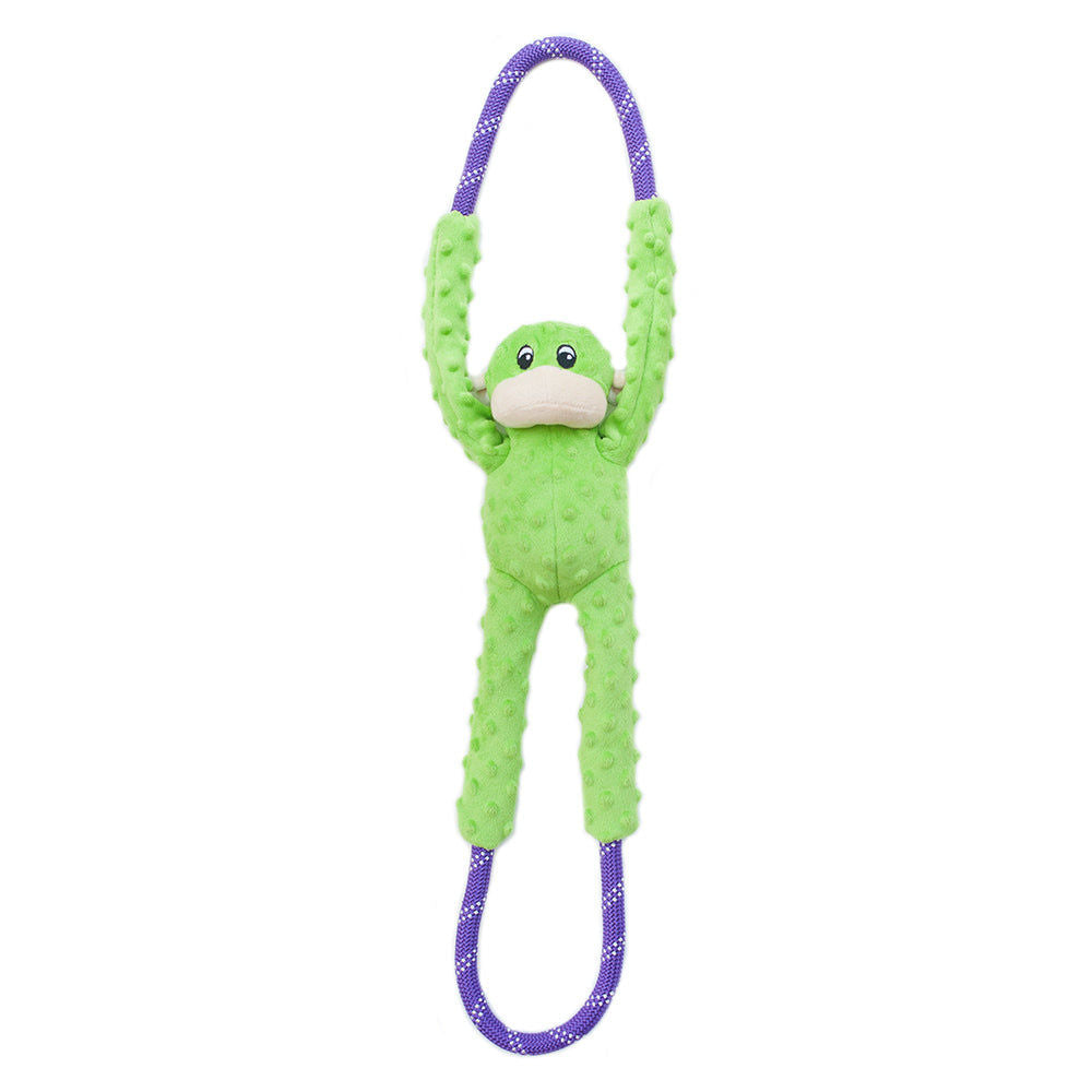 Zippy Paws Ropetugz Monkey Green Plush Toy For Dogs