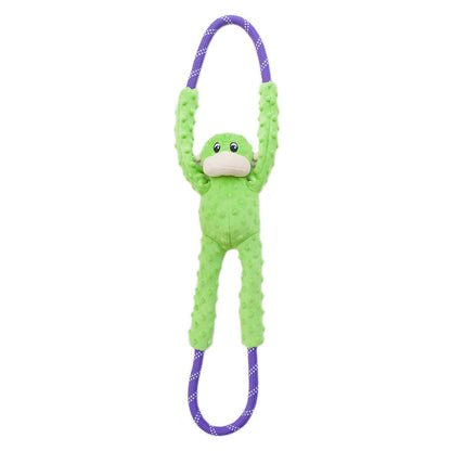 Zippy Paws Ropetugz Monkey Green Plush Toy For Dogs