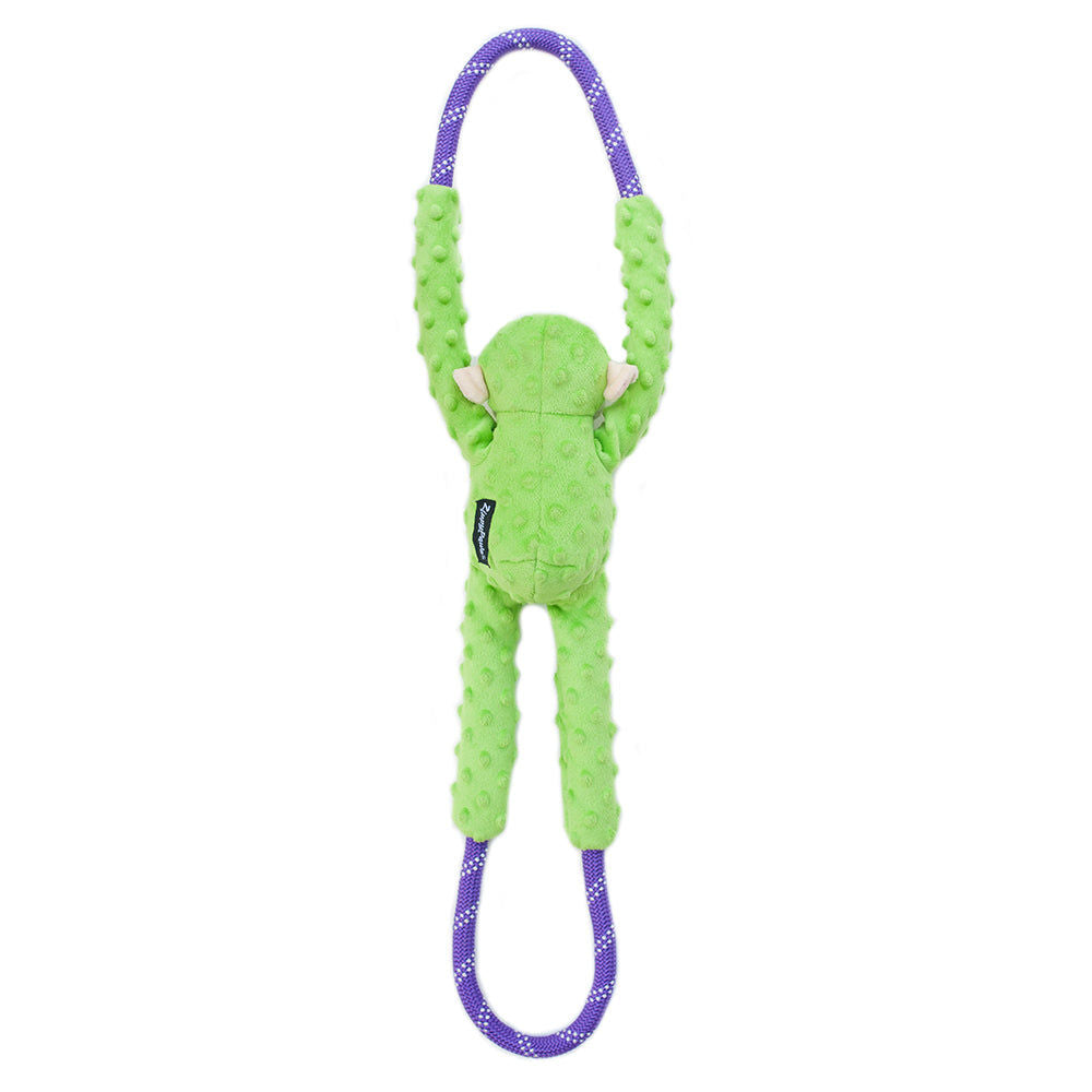 Zippy Paws RopeTugz Monkey Green Plush Toy for Dogs — side view