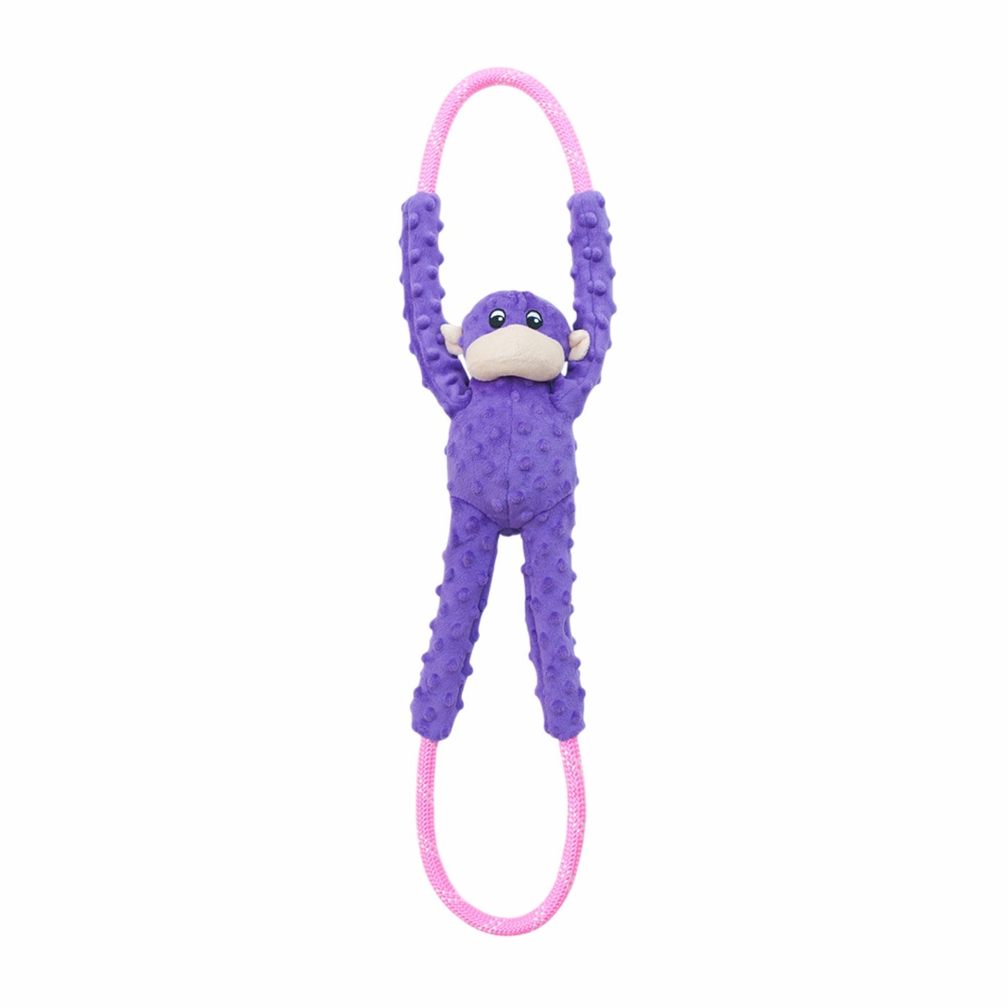 Zippy Paws Ropetugz Monkey Purple Plush Toy For Dogs