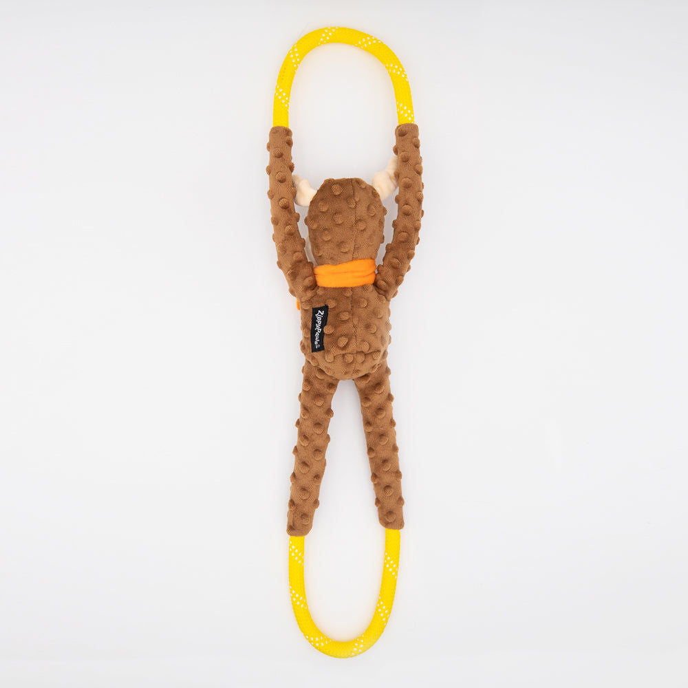 Zippy Paws RopeTugz Moose Plush Toy for Dogs — side view