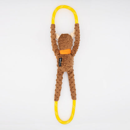 Zippy Paws RopeTugz Moose Plush Toy for Dogs — side view