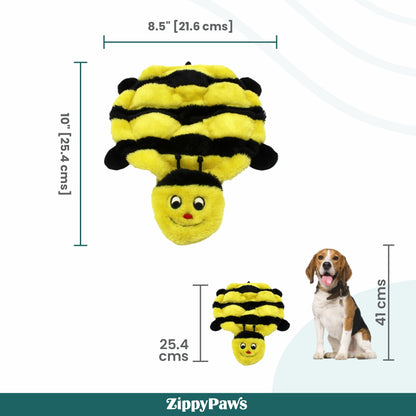 Zippy Paws Squeakie Crawler Bertie the Bee Plush Toy for Dogs — back view