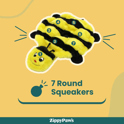 Zippy Paws Squeakie Crawler Bertie the Bee Plush Toy for Dogs — detail shot