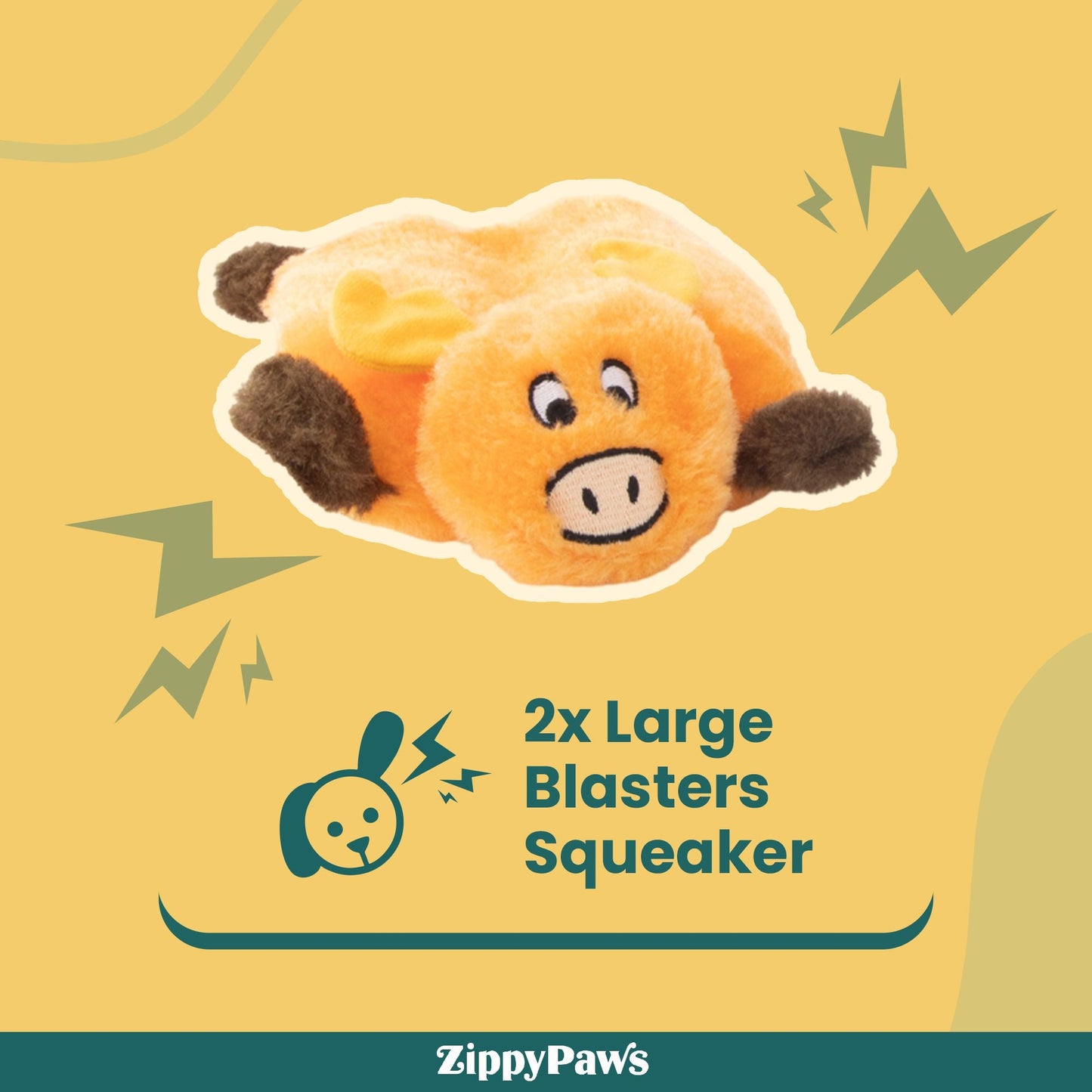 Zippy Paws Squeakie Pads Bear & Moose Plush Toy for Dogs — back view
