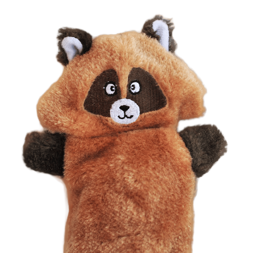 Zippy Paws Zingy Raccoon Plush Toy for Dogs — side view