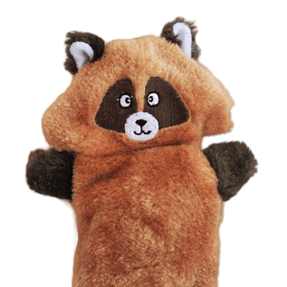 Zippy Paws Zingy Raccoon Plush Toy for Dogs — side view