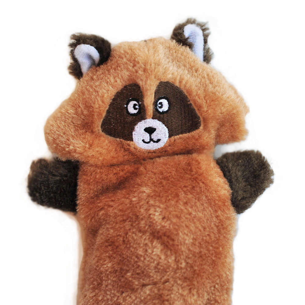 Zippy Paws Zingy Raccoon Plush Toy for Dogs — detail shot