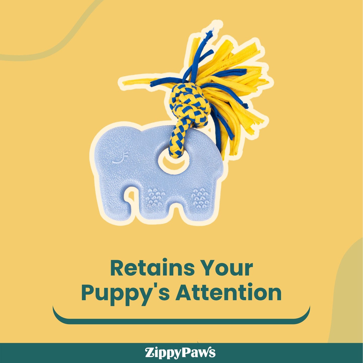 Zippy Paws ZippyTuff Teether Elliot the Elephant Plush Toy for Dogs — side view